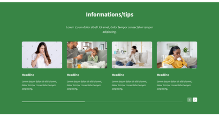 The same informations/tips section themed in green