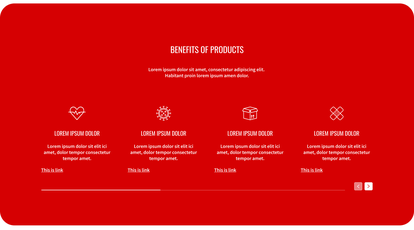 The same benefits section themed in red
